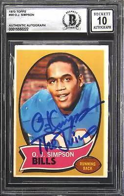 1970 Topps #90 O.J. Simpson Autograph Auto BGS 10 Pristine • $112.76