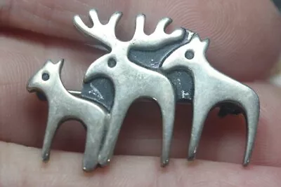 Old Vintage Sterling Silver Moose Brooch 8.48 Grams • $24.50