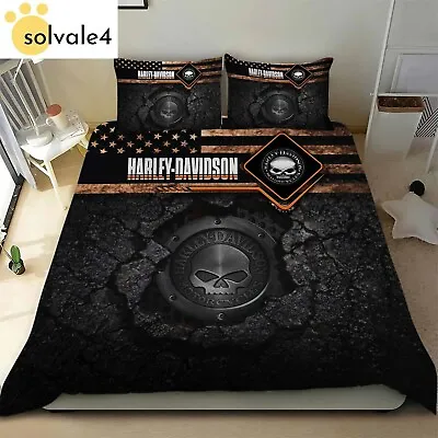 3D Printed Skull Harley-Davidson Bedding Duvet Cover Set Motorcycle Duvet Cover • $9.99