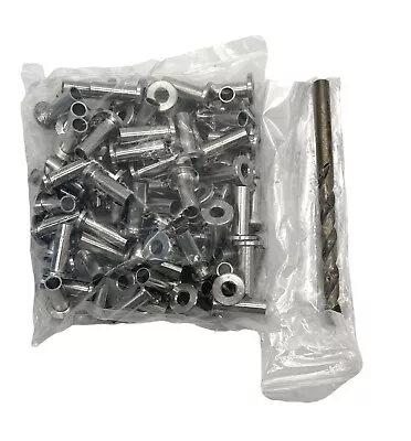 100Pack T316 Stainless Steel Protective Sleeves Cable Railing Kit Hardware • $40.50