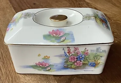 Vintage Falcon Ware Lidded Trinket Box Handpainted ‘Blossom Time’ No. 5038 • £15