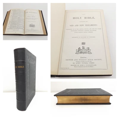 £49 • Buy C1900 The HOLY BIBLE Revised Version FULL LEATHER BINDING Eyre & Spottiswoode