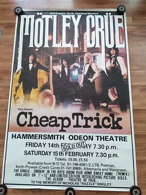  Motley Crue - Original St. Valentine's Massacre 1986 UK Show Poster 60 X40   • $300