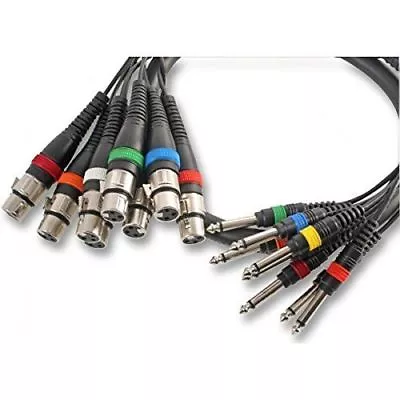 Professional Multi Pair Link 8 XLR Female - 8 1/4” Mono Plug Color Coded 2 Pole • $24.99