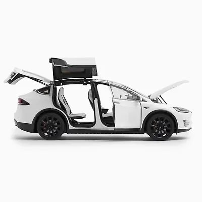 RARE Collectible Tesla Diecast 1:18 Scale Model X Gun Metal White DISCONTINUED • $239.99