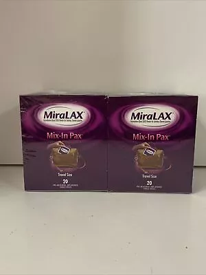 LOT OF 2 MiraLAX Osmotic Laxative Powder Mix-In Pax 20 Doses X 2 - Exp: 01/2025 • $24.99