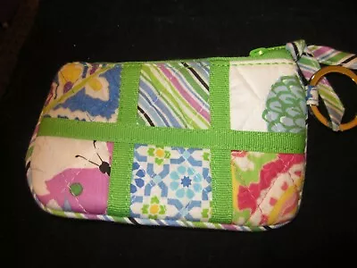 Vera Bradley Retired Spring 2007 Sateen Capri Blue Capri Melon Patchwork Coin Pu • $19.99