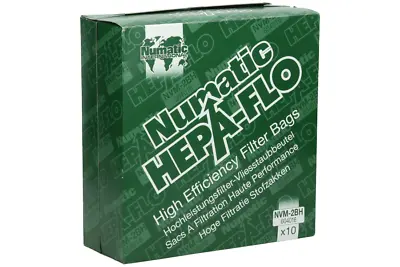 Numatic Hepa-Flo Vacuum Bags For George Charles  NVM-2BH 10 PACK GENUINE  604016 • £18.49