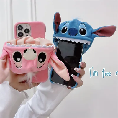 £7.50 • Buy Lilo Stitch Cute Hat Plush Fluffy Protective Case Cover For IPhone 11 12 13 14