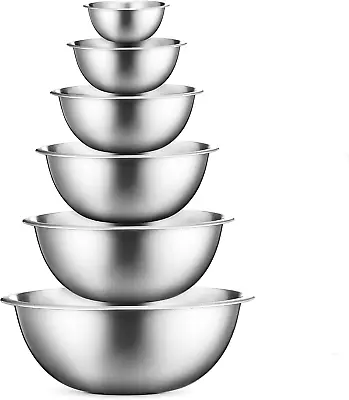 Mixing Bowls Set Of 6 Easy To Clean Nesting Bowls For Space Saving Storage • $39.99