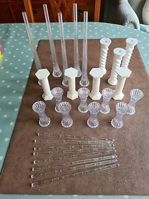 Selection Of Cake Decorating Pillars Supports And Dowels In Very Good Condition • £10