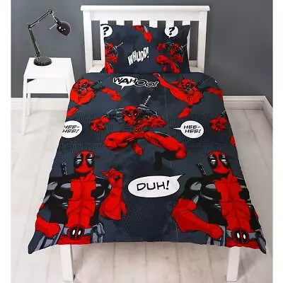 Deadpool Wahoo Single Bedding Set Two-sided Duvet Cover Comic Official MARVEL • £18.29