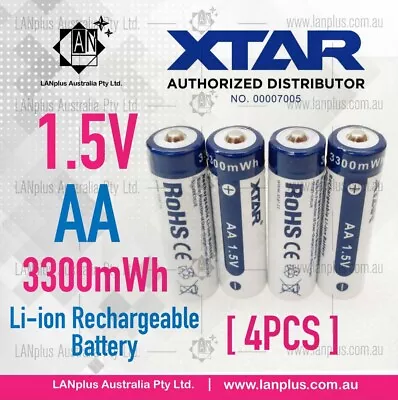 4x XTAR 1.5V AA Battery Rechargeable Lithium Battery 3300mWh Mel Stock • $29.99