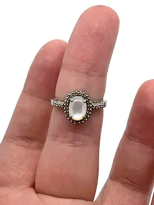 Vtg .925 Sterling Silver Seashell Shell Mother Of Pearl Cocktail Ring Sz 7 • $25.50