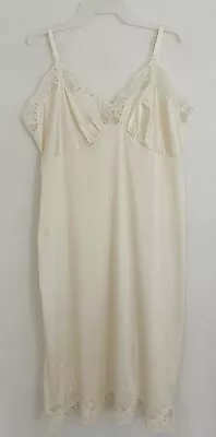 Vintage MELODY Women’s Full Dress Slip Size 42 Ivory Nylon Lace Lingerie • $17.09