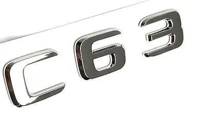 #2 Chrome C63 Fit Mercedes C63 Rear Trunk Nameplate Emblem Badge Decal • $12.99