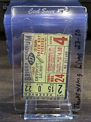 1960 Green Bay Packers Detroit Lions Ticket Stub 11/24/60 Thanksgiving Game • $54.99