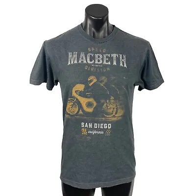 Macbeth San Diego T Shirt Mens Size M Grey Crew Neck Cotton Poly S/S Made In USA • $16.05