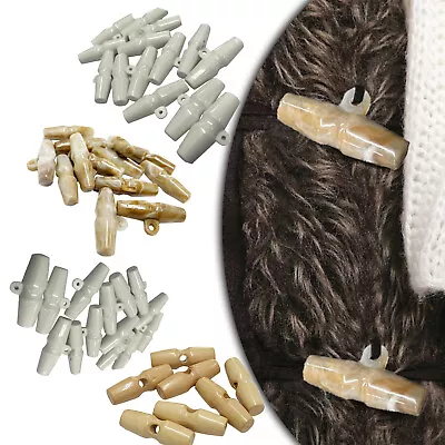 £2.69 • Buy Toggle Plastic Buttons Olive Shape For Duffle Coat Sewing Knitting 3 Colours