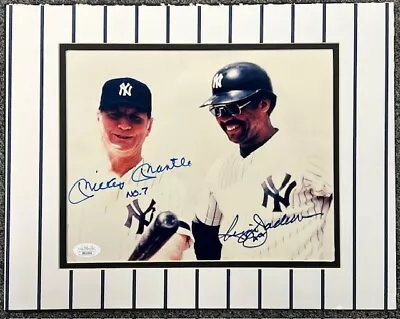 Mickey Mantle Reggie Jackson HOF Signed New York Yankees 8x10 Photo AUTO JSA LOA • $262.99