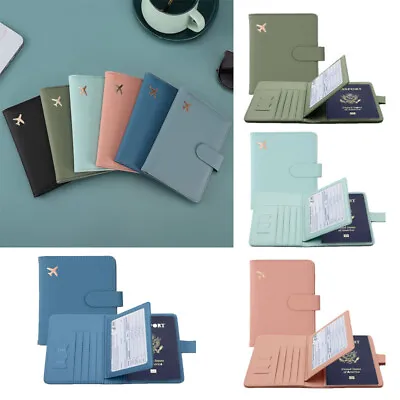 $18.92 • Buy PU Leather Passport Travel Wallet Holder RFID Blocking ID Card Case Cover