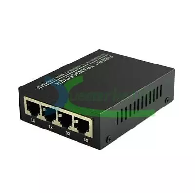 1PCS Gigabit SingleMode Duplex Fiber 4 RJ45 2 SC Fiber Optic Media Converter NEW • $44.54