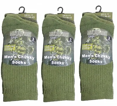 £5.79 • Buy 3 Pairs Men's Army Socks Thermal Long Hair Coshion Military Boot Socks Size 6-11
