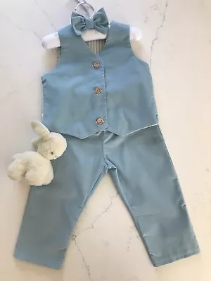 Baby Boys Christening Suit - Pageboy Outfit - First Birthday Clothes - Waistcoat • £59