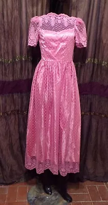 Vintage 70's Floral Lace Bridesmaid Prom Cocktail Party Dress • $19.99