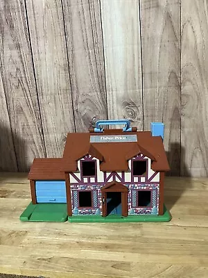 Vintage 1986 FISHER PRICE #952 Little People Play Brown Tudor House Cottage  • $24.99