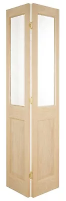 Internal Oak Bi-Fold Maidenborough 2 Light Clear Bevel Glazed • £999.95