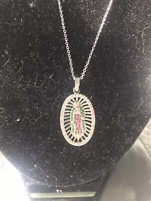 Virgen De Guadalupe Necklace Silver • $12