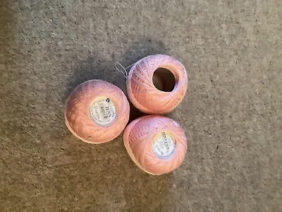 Crochet Cotton. 3 Balls Pink. • £4