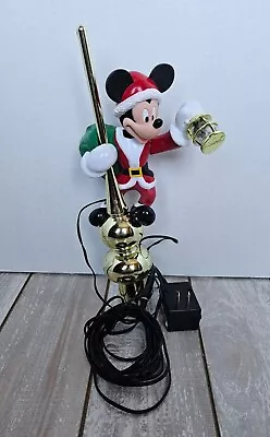 Mr Christmas Disney Mickey Mouse Santa Animated Lighted Tree Topper 1990s Works • $69.97