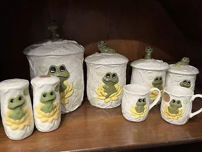 Vintage NEIL Like THE FROG Kitchen Canisters (Set Of 4) S&P And 2 Mugs • $39.99