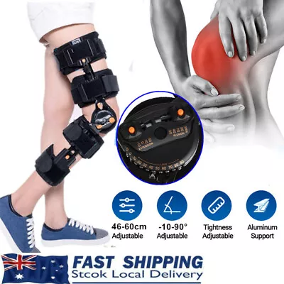 Post Leg Hinged Knee Brace Adjustable Orthosis Support Injury Arthritis Band • $97