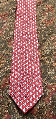 Vineyard Vines Tie Red With Fish 100% Silk • $9.99