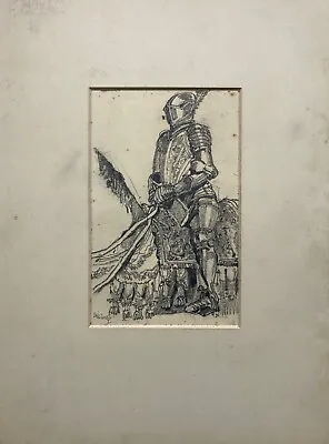 Pencil Drawing Impressionist Knight With Horse Study Wilhelm Kimbel • £63.35