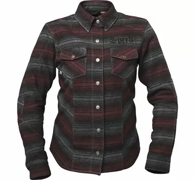 Speed & Strength Brat Armored Motorcycle Flannel Shirt/Jacket - Women's Large L • $64.98