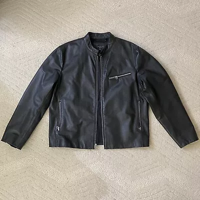 Rug & Bone Leather Racer Moto Jacket Men Size XL • $250