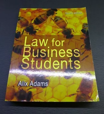 Law For Business Students | Alix Adams | Used Book • £3.95