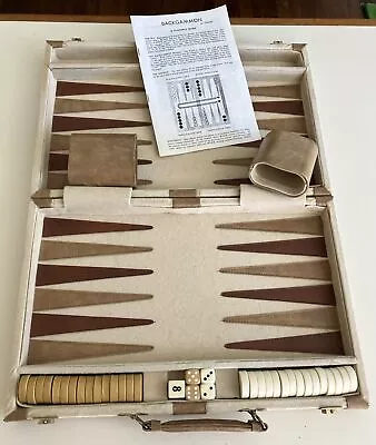 Vintage Backgammon Set 1980 Suedette Cardinal 100 % Complete • $15.96
