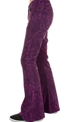 £36.50 • Buy Men's Retro Vintage 60's70's Style  Bellbottom Flared Purple Paisley Cords 