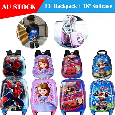 2PC Kids Luggage Set 18 Suitcase & 13  Kids Backpack Travel Rolling Carry On Bag • $59.56