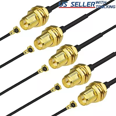 5pcs 6  U.FL / IPX To RP-SMA Female Antenna WiFi Pigtail Cable Ufl Ipex Mini PCI • $7.98