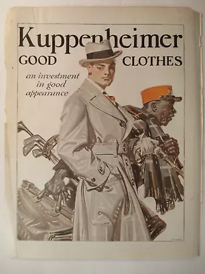 J.C Leyendecker  Sat Evening Post Ad For KUPPENHEIMER Clothes Man & Black Porter • $45.98