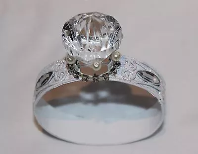 FAUX DIAMOND RING Embellished Ornament Prop Bridal Decor  3 X3.5  NEW • $9.95