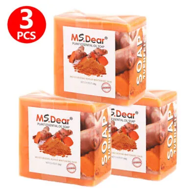 3/2Pack Tumeric Soap Acne For Dark Spots Remove Skin Whitening Body Soaps Bar UK • £11.95