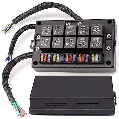 Prewired 12v Fuse Relay Box 15 Slots Universal Relay Box Atc/ato Fuse Holder & 1 • $93.37