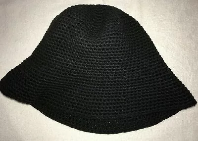 AMANDA SMITH Solid Black WINTER HAT Cotton ONE SIZE FITS MOST Nice • $3.96